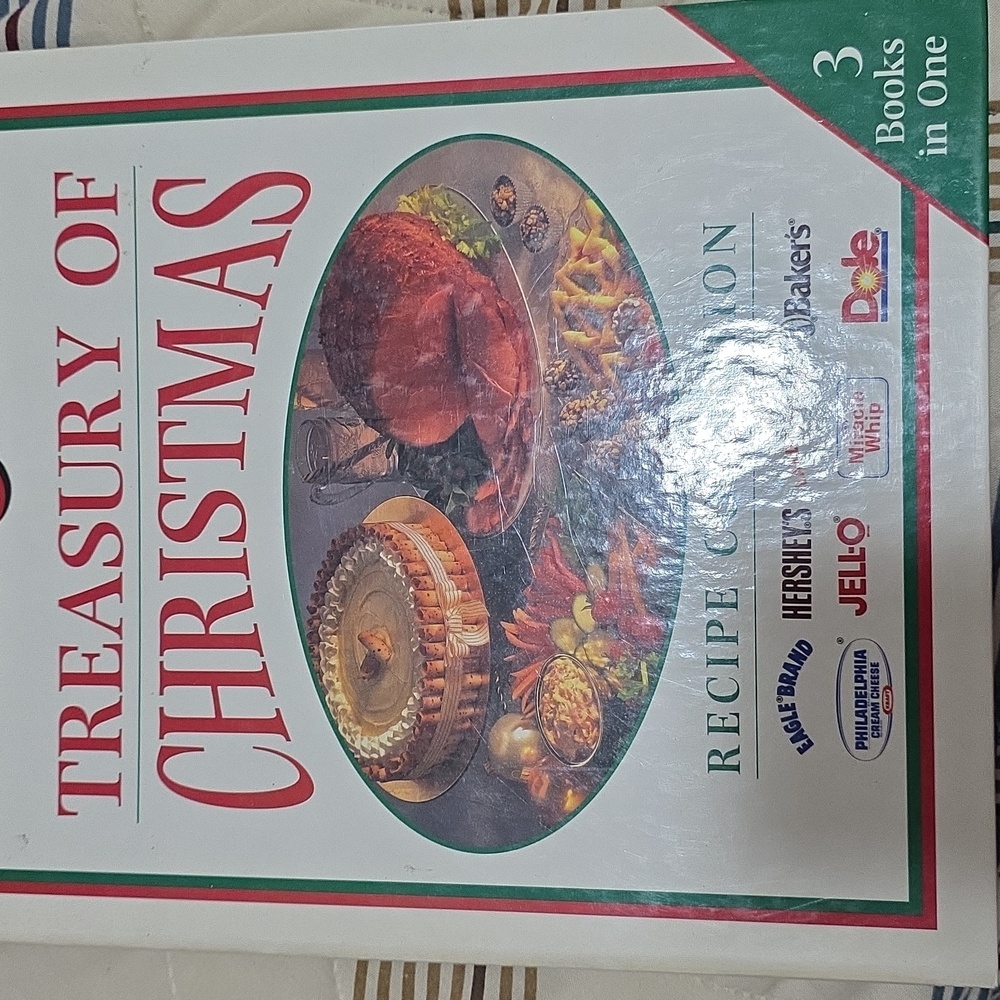 Vintage 1989 Treasury of Christmas Recipes Cookbook 3 In 1